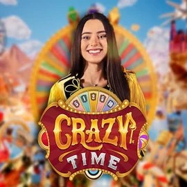 Crazy Time slot logo by Evolution at WinRolla Casino