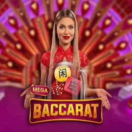 Mega Baccarat slot icon by Pragmatic Play, available at WinRolla Casino